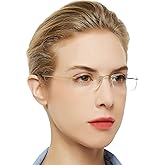 OCCI CHIARI Reading Glasses 3.0 For Women Men Trendy Reader with Titanium Frameless Clear Lens 1.0 1.5 2.0 2.5 3.0 3.5 1.25 1.75 2.25 2.75