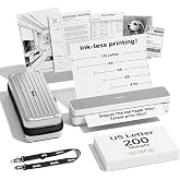 HPRT Portable Thermal Inkless Travel Printer &amp;200Sheets &amp; Case Kit White | Supports Thermal Paper&amp;Labels, Multi-User Bluetooth, Compatible with iOS/Android/Laptop for Home/School/Travel, White