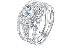 iLH Clearance Deals Rings,Sterling Silver Ring Womens Diamond Engagement Wedding Band Rings Cubic Zirconia Jewelry Gift