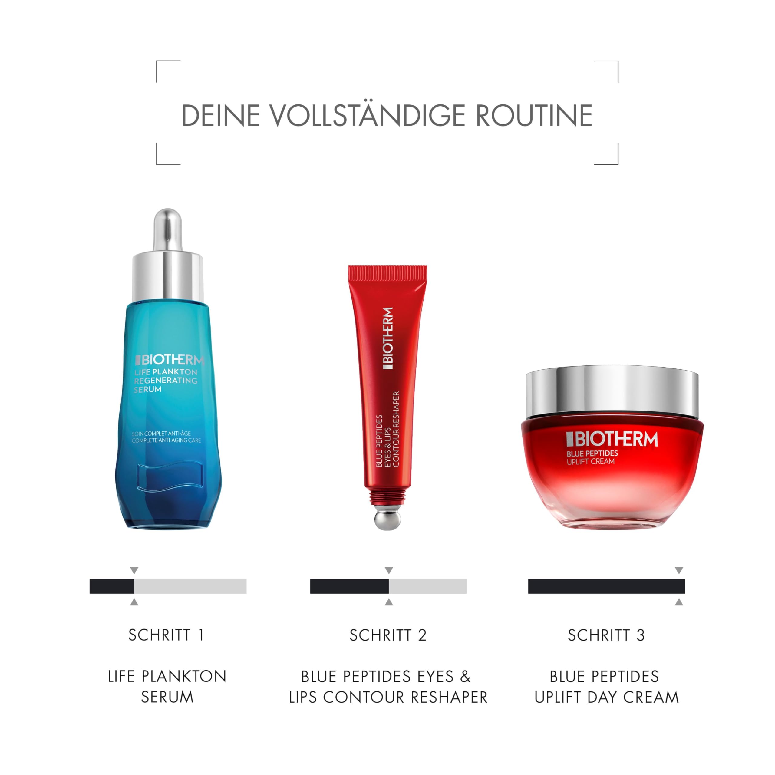 Biotherm Blue Peptides Uplift Cream SPF30, straffende Tagescreme mit Kollagen Peptiden, Anti Aging Gesichtspflege Creme mit Lichtschutzfaktor, 50ml 6