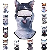 1pc 3D Animal Balaclava Face Mask Cat Full Face Mask with Ears for Music Festivals Raves Ski Halloween Party