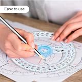 MEKEET 360 Degree Protractor 2Pcs Circle Ruler 10cm Plastic Protractor for view 4