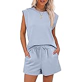 ANRABESS Two Piece Sets for Women 2026 Summer Short Lounge Set Casual Beach Vacation Outfits Spring Sweatsuits Tracksuit