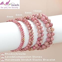AD Beads Handmade Gemstone Stretch Elastic Bracelet