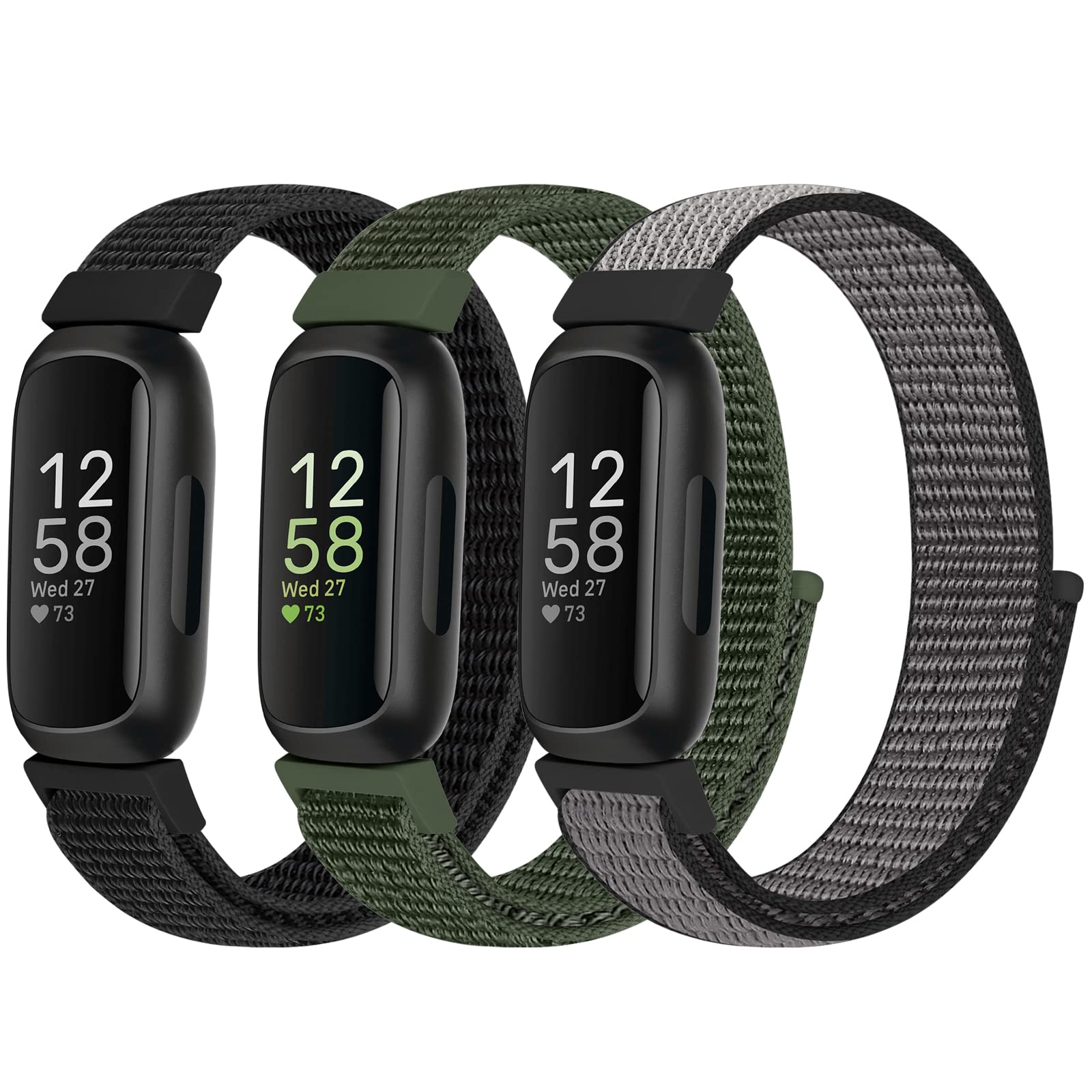 Nylon Sport Loop Straps Compatible with Fitbit Inspire 3/Inspire 2/Inspire HR/Inspire/Fitbit Ace 3/Ace 2 for Women Men Kids, Soft Nylon Band Breathable Comfortable Replacement Wristband Straps