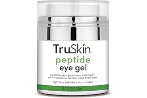 TRUSKIN NATURALS TruSkin Peptide Eye Gel – Minimize Lines & Brighten Eye Area – Dark Circles Under Eye Care with Peptides, Plant Stem Cells, Hyaluronic Acid, 1.7 fl oz