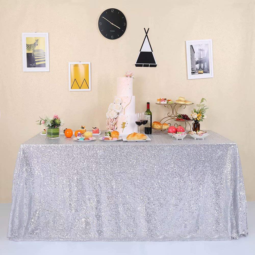 Best table cloth silver sequin