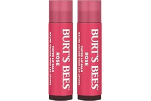 Burt's Bees Lip Tint Balm Stocking Stuffers Gifts, Long Lasting 2 in 1 Duo Tinted Balm Formula, Color Infused with Hydrating Shea Butter for a Natural Looking Buildable Finish, Petal Rose (2-Pack)
