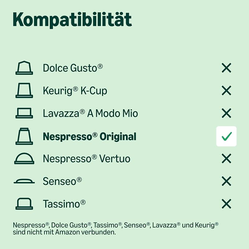 Lungo Aluminium-Kaffeekapseln, kompatibel mit Nespresso, mittelgeröstet, 100 Stück (5 Packungen mit je 20 Stück) – Rainforest Alliance zertifiziert
