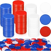 thumbnail image 2 of QXCFTW 200 Pcs Colored Bingo Chips, 20mm Plastic Counters, 6 Colours Plastic Tokens Coins, Numicons For Kids, Math Counting Education Game 2 of 11