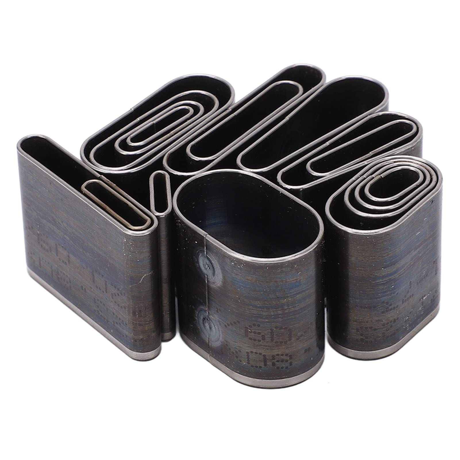 17 Pcs Oval Leather Punching Die Set Mold Cutting Kit Durable 1 Hole Hollow Punch Cutter for Leathercraft DIY Projects and More