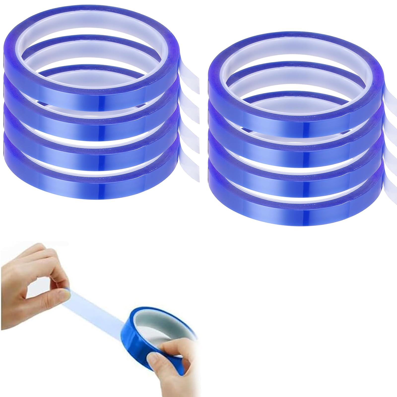 CocCCoon 8 PCS Heat Resistant Tape No Residue Dark Blue Sublimation Tape for Sublimation Press DIY Crafts High Temperature Hot Pressing Heat Transfer