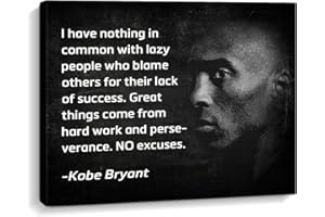 CREOATE Kobe Bryant Poster Canvas Wall Art Decor, Motivational Canvas Print Wall Art Black Inspirational Wall Art for Office, Teens Room, Gym Wall Decor