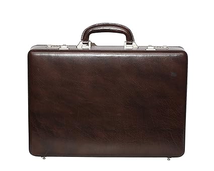 Hyatt Genuine Leather Expandable Briefcase Office Bag.