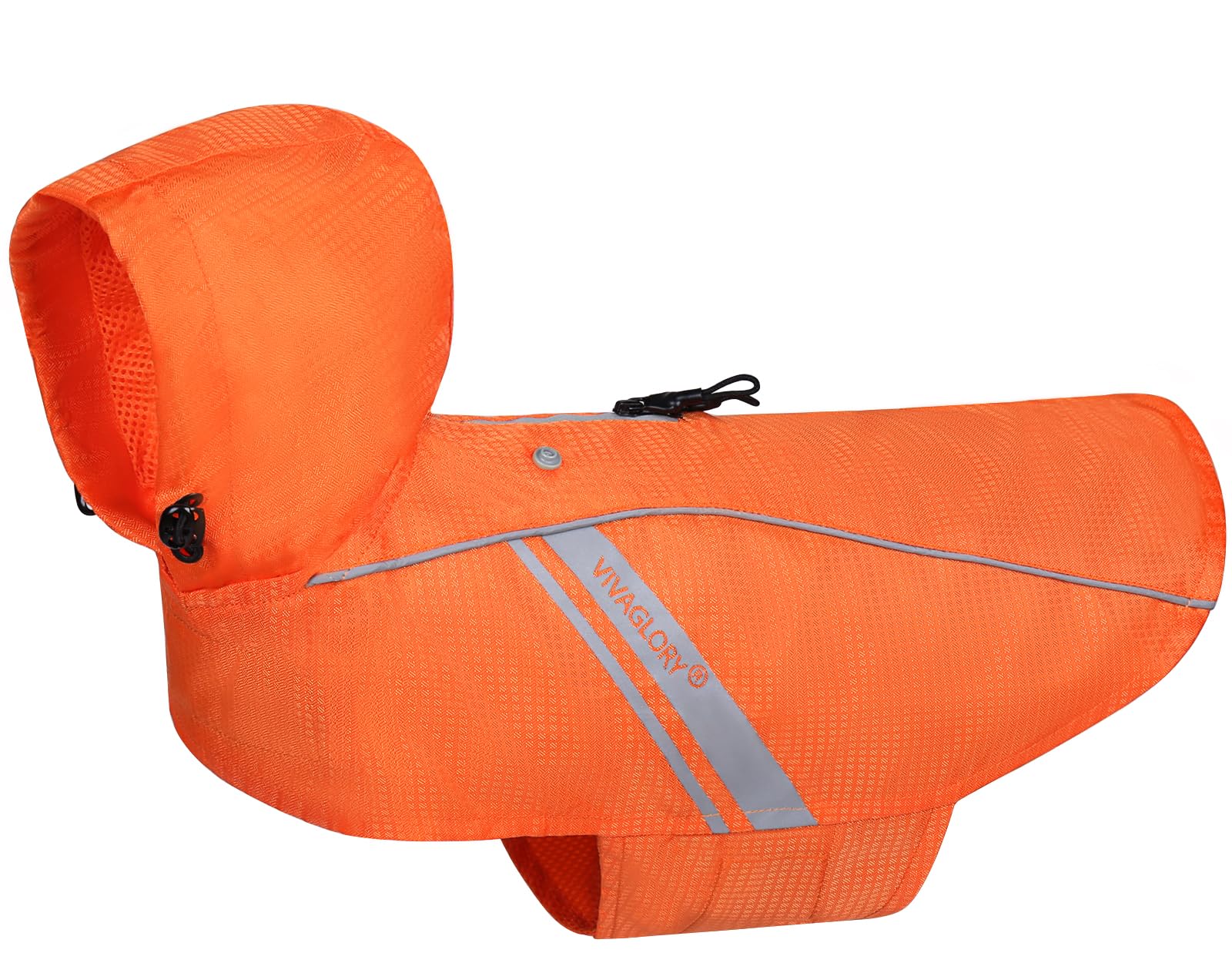VIVAGLORY Wetoff Dog Raincoat, Rain Coat for Dog All Seasons Adventure, Raincoat with Harness Hole & Hood, Reflective Lightweight Waterproof for Doggy & Puppy, XXS, Orange — image 1