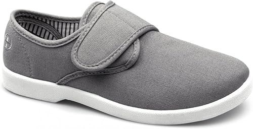 wide fit mens canvas shoes velcro fastening
