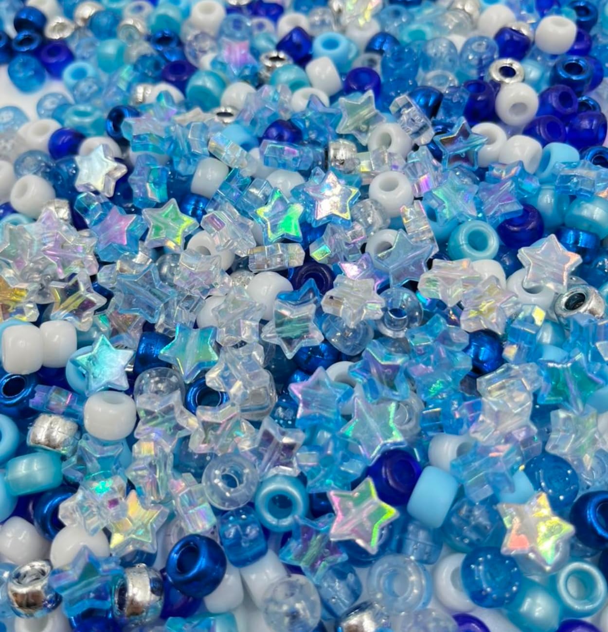 1000 pcs Frozen Blue Pony Beads and Star Beads Mix