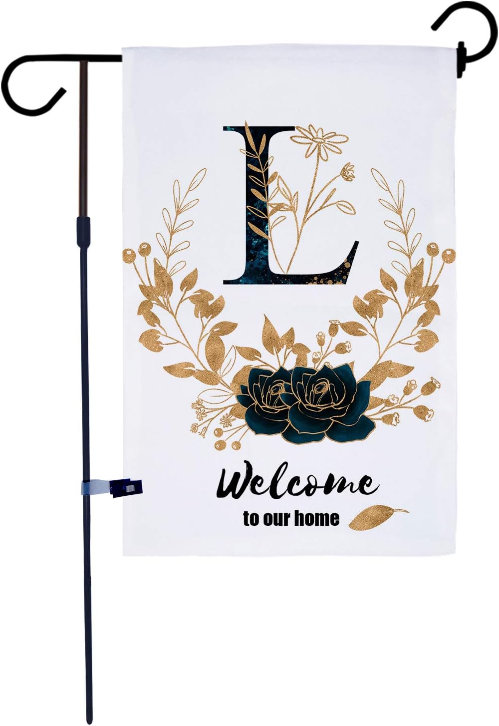 Nautical J Initial Garden Flag Coastal Small Decorative Gift Yard House Banner Flags Decor