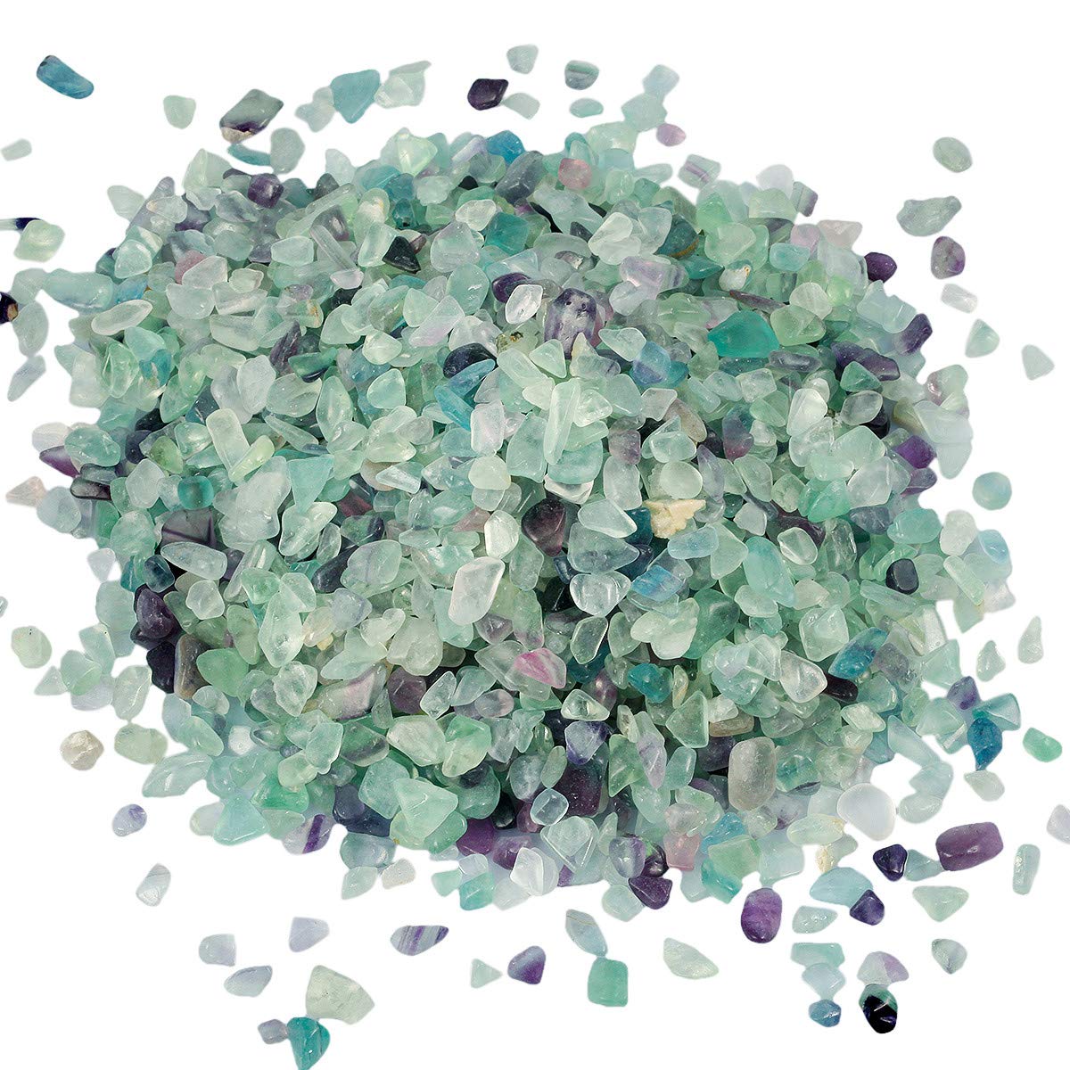 mookaitedecor 1 Pound Flourite Tumbled Chip Stones Crushed Tumblestone Crystals Healing Home Decoration