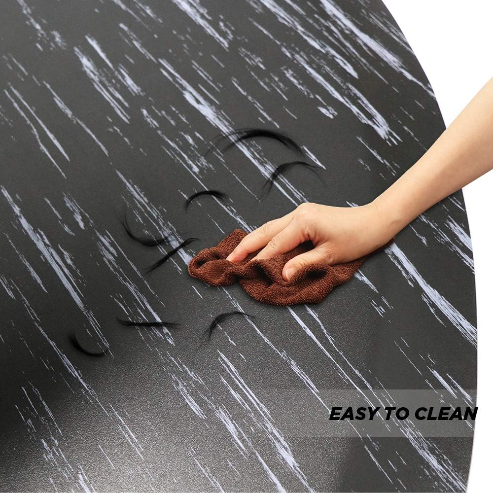 Ergohead Semi Circle Salon Mat 3′x 4′Barber Shop Chair Mat Anti-Fatigue Floor Mat for Hair Stylist, 1/2" Thick Warterproof Standing Comfort Floor Mat Beauty Mats Under Styling Chair, Marble Color: Furniture & Decor