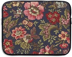 D-MUSE Flower Pattern Computer Storage Bag Portable Waterproof Neoprene Laptop Sleeve Bag Zipper Pocket Cover 15 Inch...