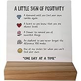 grapehiker Inspirational Positive Encouraging Gifts for Women,Inspirational Signs,Office Desk Decor, A Little Sign of Positivity Little Reminders Desk Sign