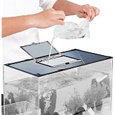 Fish Tank Lid Magnetic Aquarium Net Cover with Feeding Window 5-50 Gallon Aquarium Lid Anti-Jumping Net for Fish 11.8 FT DIY Magnetic Aquarium Cover, (Black)