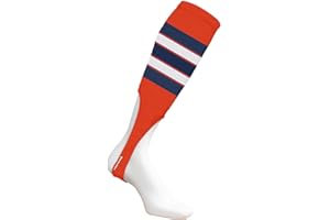 MCSports Baseball Stirrups 8" Orange with Navy Blue, White and Orange Stripes…