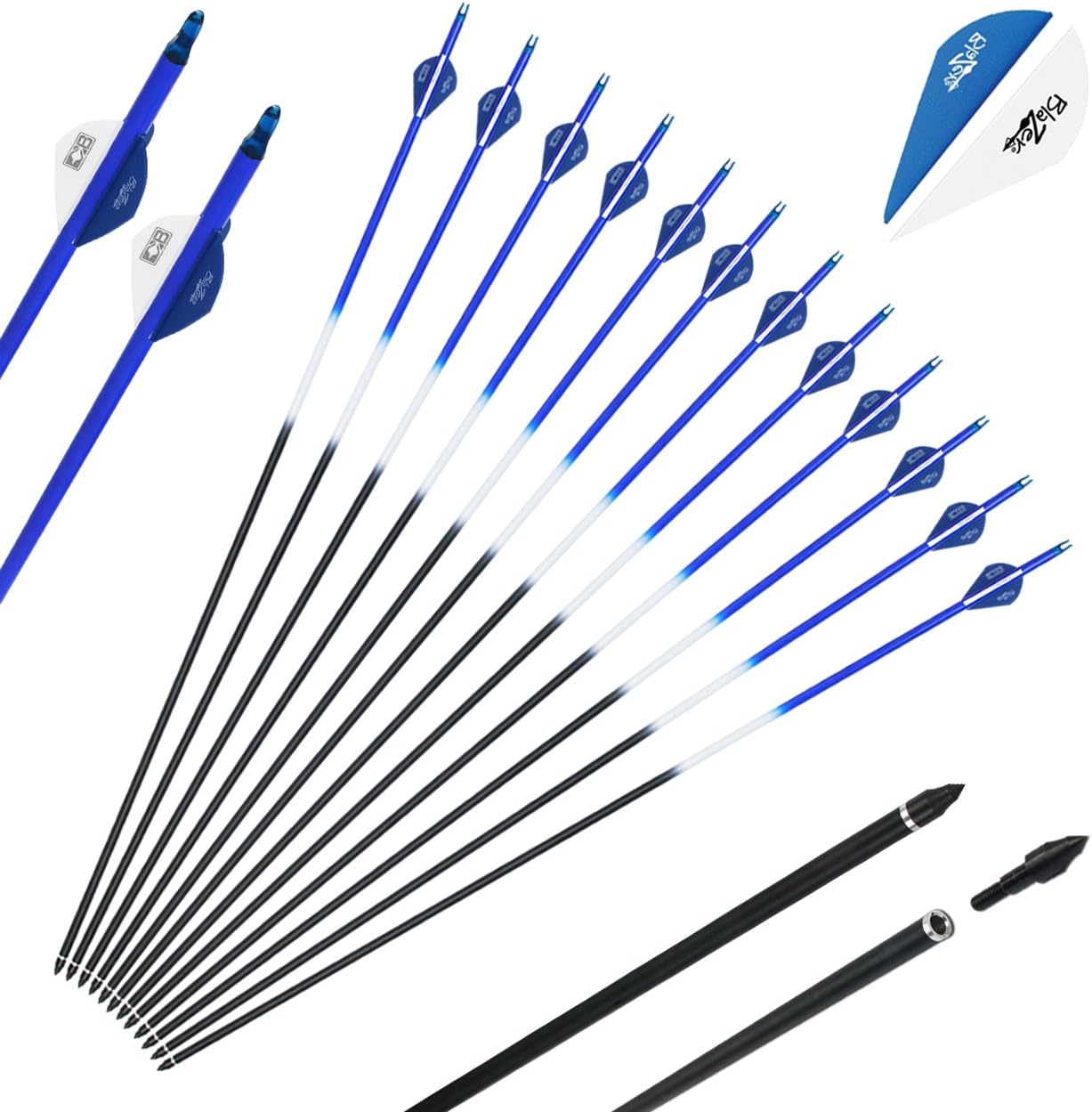 SinoArt 30-Inch Carbon Arrows 