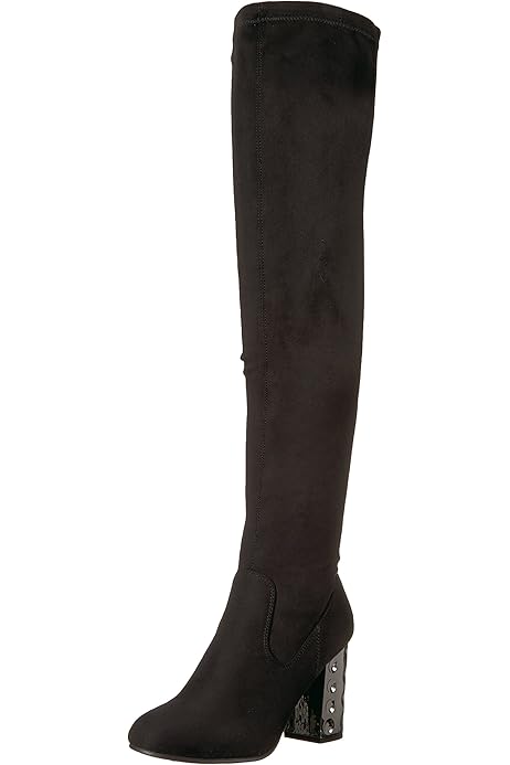 carlos santana black knee high boots