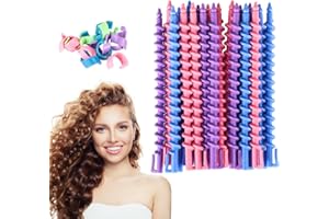 HOMAISSON 100 Pcs Spiral Perm Rods, Heatless Hair Curl Rods, Perm Wave Curlers Kit for Long Hair, Plastic Material, Styling Curling Rods for Custom Hairstyles, Random Colors