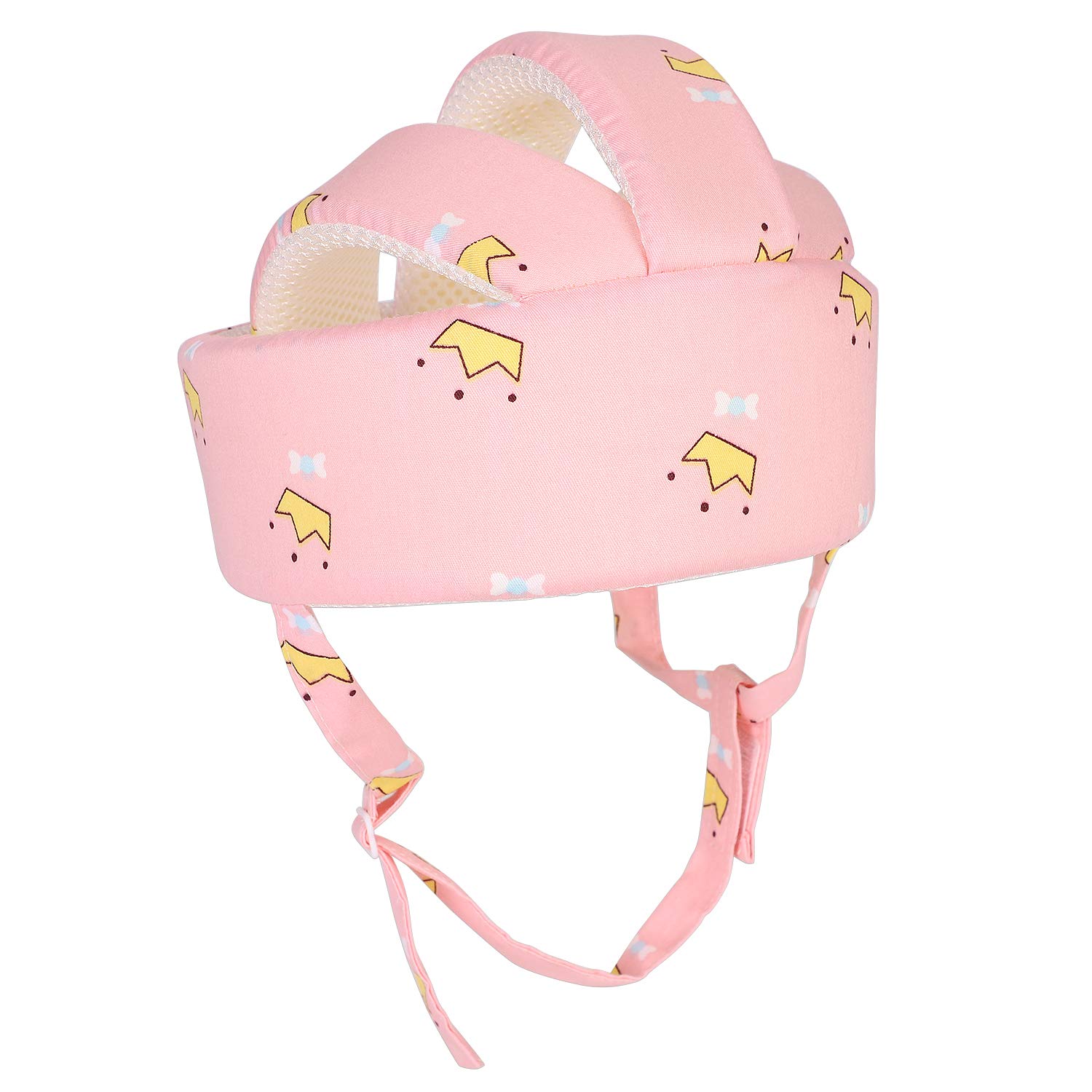 Baby Protective Helmet Toddler Anti-Fall Harnesses Cap with Chin Strap Infant Adjustable Headguard Breathable Head Cushion Bumper Bonnet for Aged 0-3 Years Old Learning to Walk Craw Stand