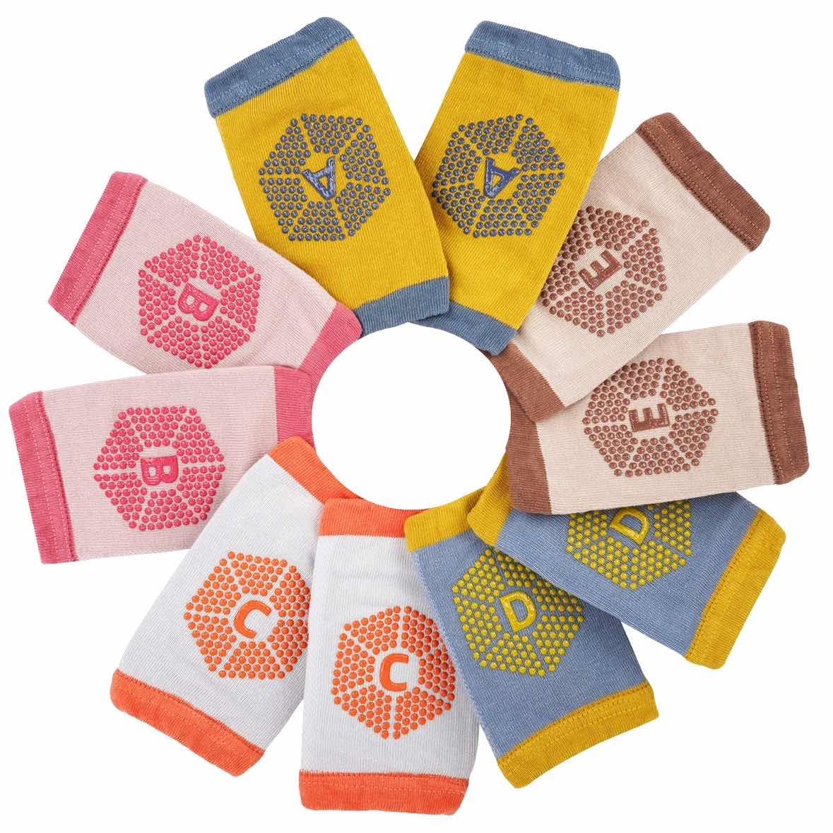 TCJJ Baby Crawling Anti-Slip Knee Protective Baby Toddlers Knee Pads Unisex Baby Crawling Knee Pads (D,C,B,A,E)