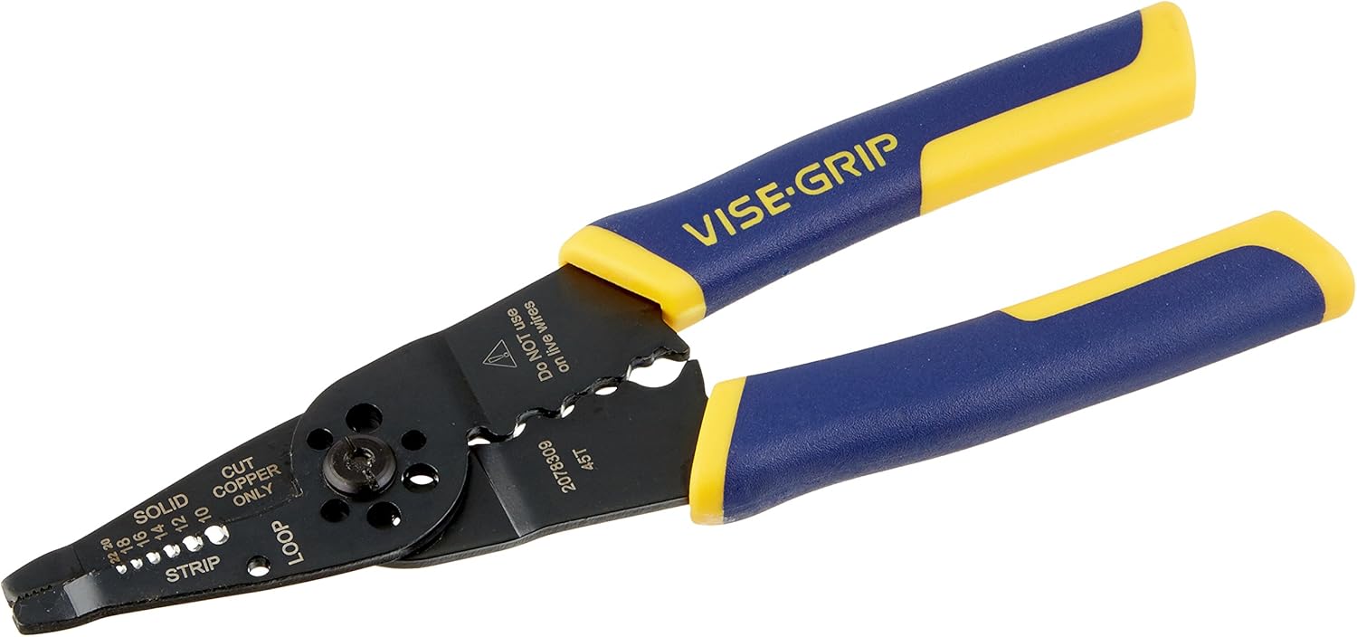 IRWIN VISE-GRIP Wire Stripping Tool / Wire Cutter, 8-Inch (2078309) - Wire Strippers - 