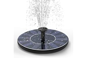 Solar Fountain Water Pump for Bird Bath, New Upgraded Mini Solar Powered Fountain Pump 1.2W Free Standing Solar Panel Kit Wat