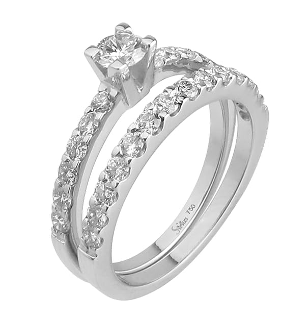 Ring, 750 White Gold, Diamond Amazon.co.uk Jewellery