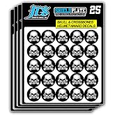 Skull and Crossbones Helmet Award Decals - Football, Baseball, Hockey, Lacrosse Stickers.
