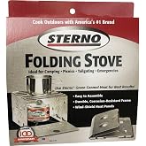 Sterno Foldable Camping Stove | Portable design, corrosion-resistant frame, wind-shield panels, camping and emergencies