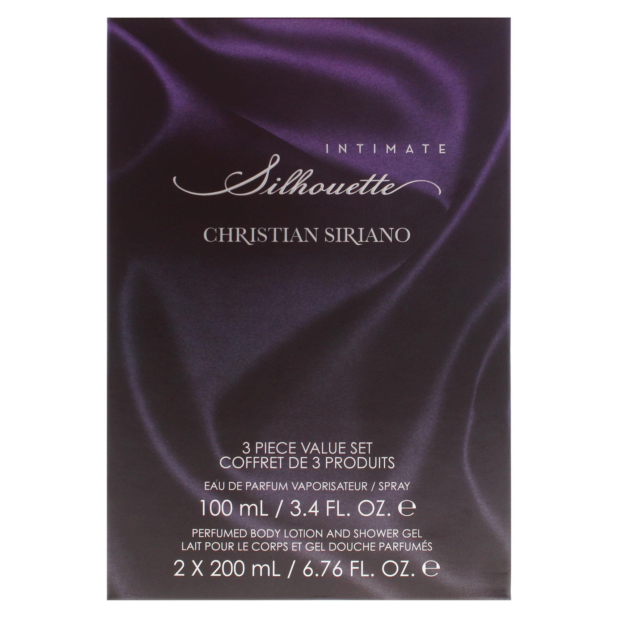 Christian Siriano Silhouette Intimate for Women - 3 Pc Gift Set 3.4oz EDP Spray, 6.76oz Body Lotion, 6.76oz Shower Gel