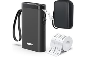 Nelko Label Maker Machine with Tape, P21 Bluetooth Label Printer with 3 Tapes & Case, Wireless Mini Label Makers with Multiple Templates Icon Font Custom for School Office Home, Black