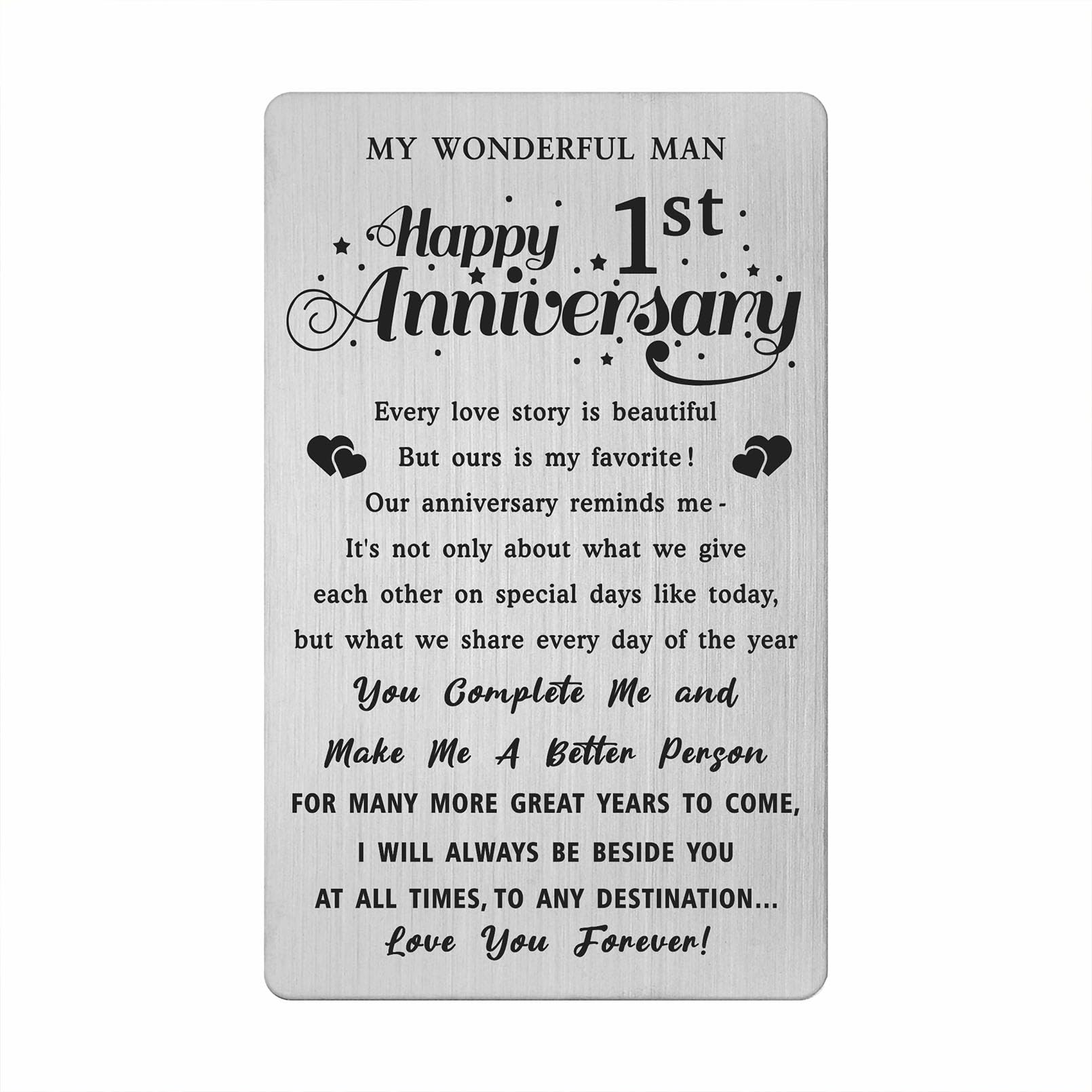 1st Wedding Anniversary Card for Him Husband, First Year Anniversary Card for Him, Happy 1st Anniversary Card for Husband
