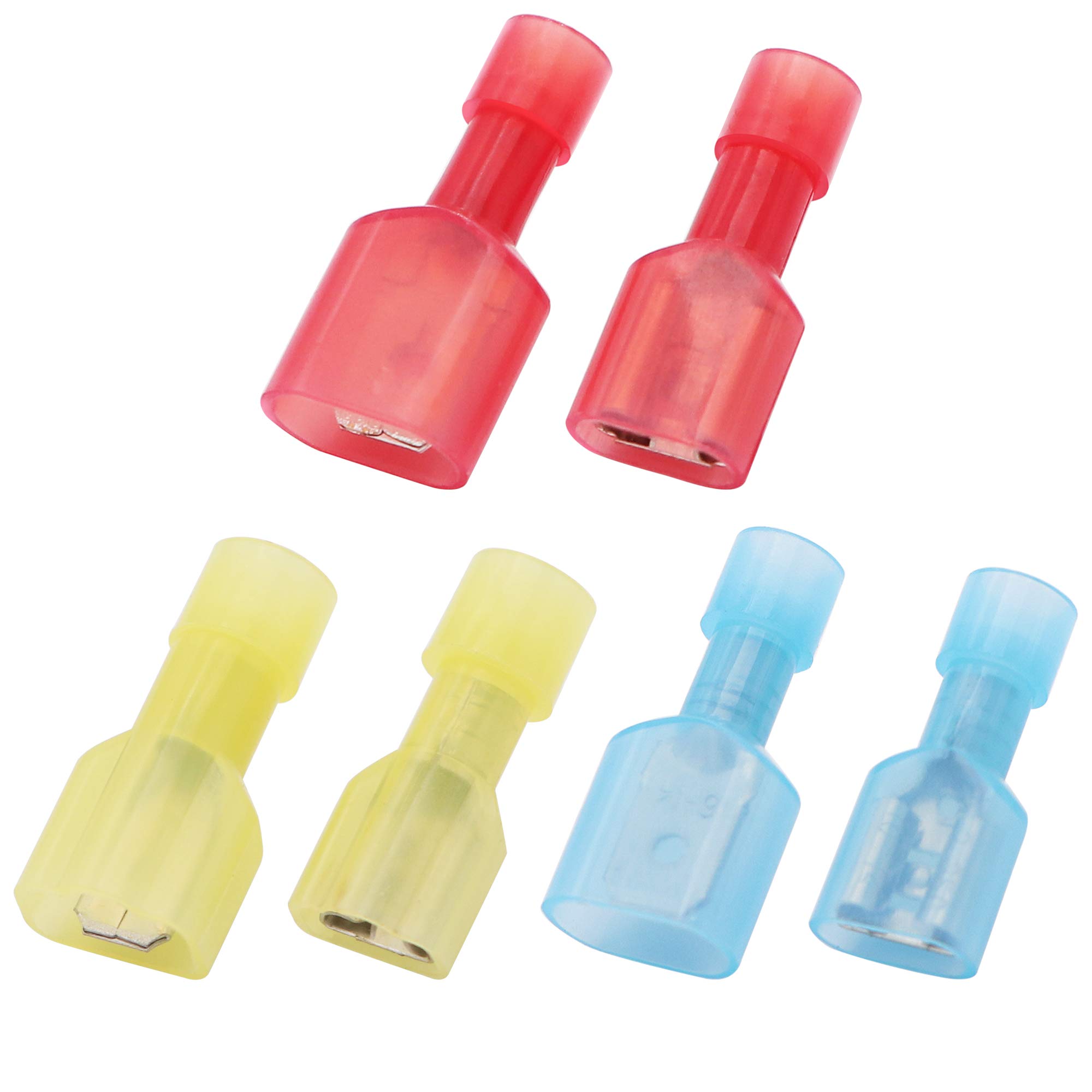 Photo 1 of 100PCS Male Female Spade Wire Connector kit,Insulated Nylon Quick Electrical Crimp Cold-Pressed Terminals (10-12 14-16 16-22 Gauge)