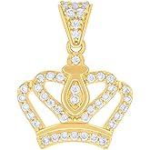 Jewels By Lux 10kt Yellow Gold Womens Cubic-Zirconia Crown Fashion Charm Pendant