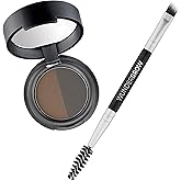 Soft Brow Define & Fill Powder Duo, Includes Dual ended Brush, Vegan and Cruelty Free (Black/Brown)