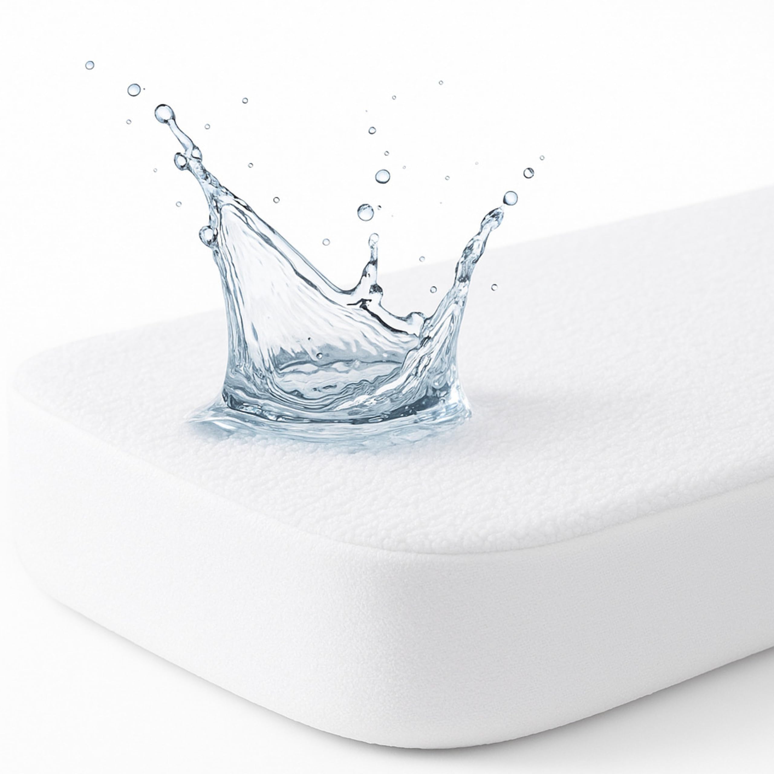 Dudu N Girlie Waterproof Cot Mattress Protector - Terry Towel Mattress Topper - 15 cm Extra Deep Box Stretch Skirt - Machine Washable Mattress Cover, 120x60cm.