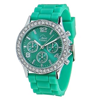 BEST-TIMES Damen Uhr analog mit Silikon Armband