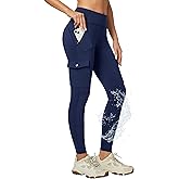 Ewedoos Hiking Pants Women Leggings with Zipper Pockets Water Resistant Workout Compression Leggings Tummy Control UPF50+