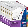 Avery Big Tab Write & Erase Dividers for 3 Ring Binders, 8-Tab Set, Multicolor Divider Tabs, Great for Organizing Projects, Reports, Finances, and More (6-Pack of 23079)