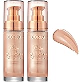 2 Pack Corlo Body Shimmer Oil Liquid Illuminator Highlighter Waterproof Long Lasting Moisturizing Bronze Luminizer Glow For Face Body (Rose Gold, 2pcs)