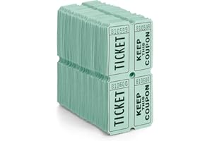 HENRY DOTS 50/50 Double Raffle Tickets - Green - 100 Ticket Count Per Pack - Easy Tear Away Stubs for Contact Info - Raffle Drum Tickets for Drinks, Carnival, Chinese Auction, Events